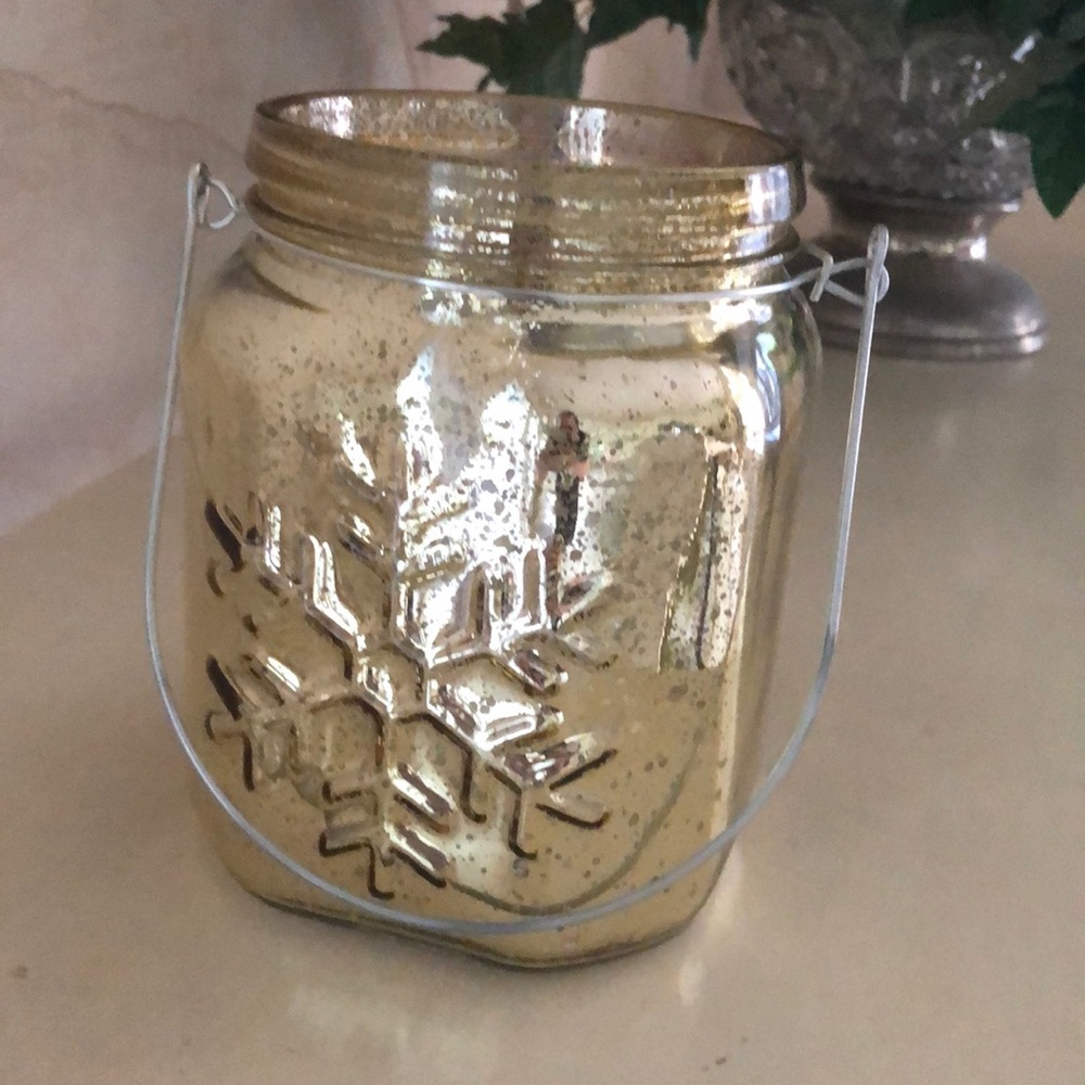 Large mercury glass vase/candle holder/container